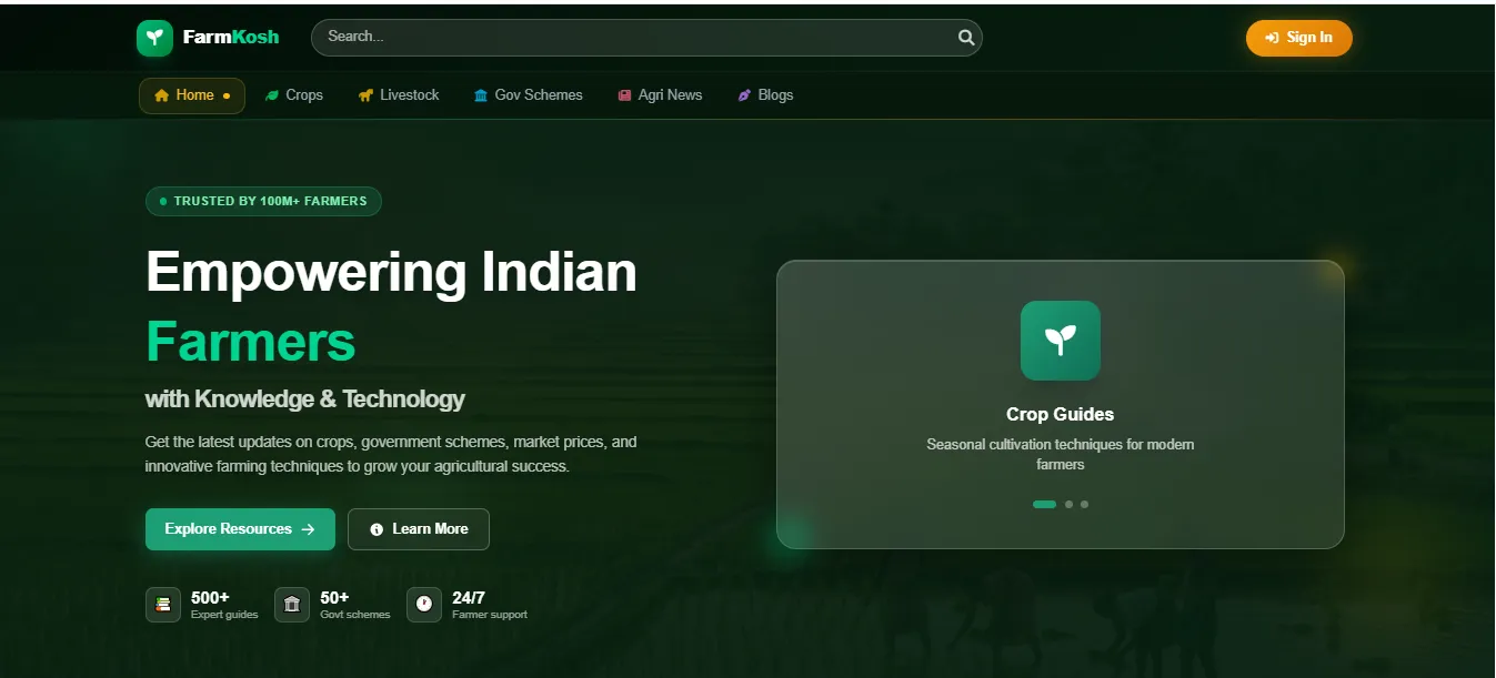 FarmKosh - Agritech Information Platform